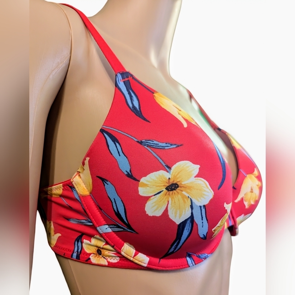 Victoria's Secret Bra. 32D. Convertible to Racerback. Pink Floral. Barely Worn. - Picture 2 of 6
